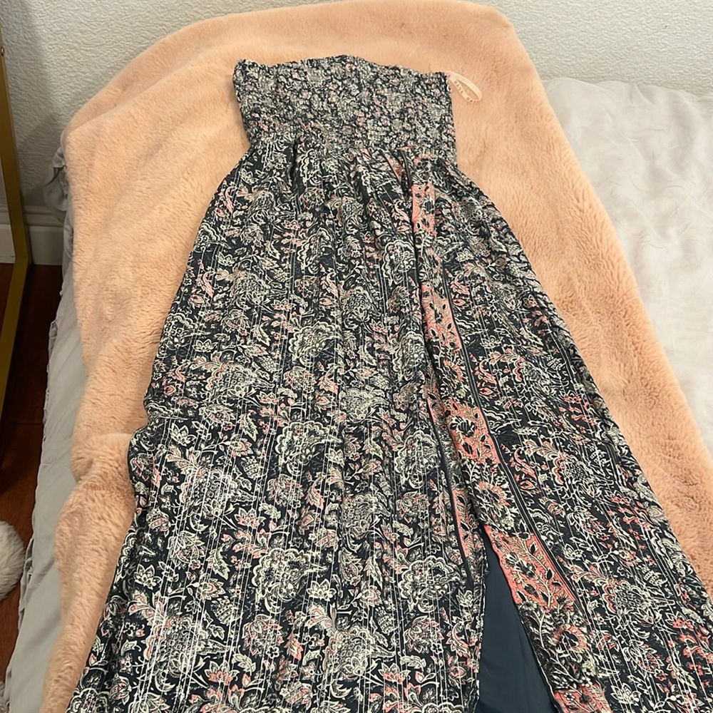 RAGA strapless maxi with smocked bodice dress brand NWT size small-